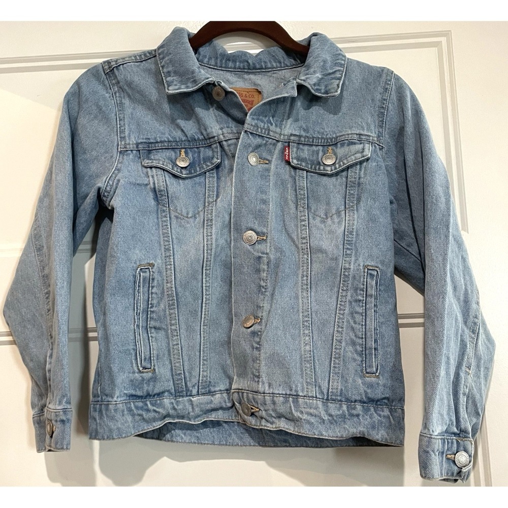 Levi's Denim Jacket Classic Trucker Jean Jacket Light Wash Kids Size Sm Unisex